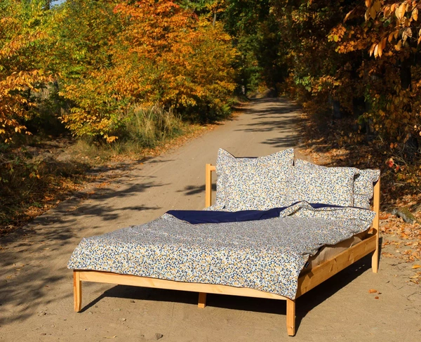 Pościel Lastryko z granatowym spodem 220x200/50x60